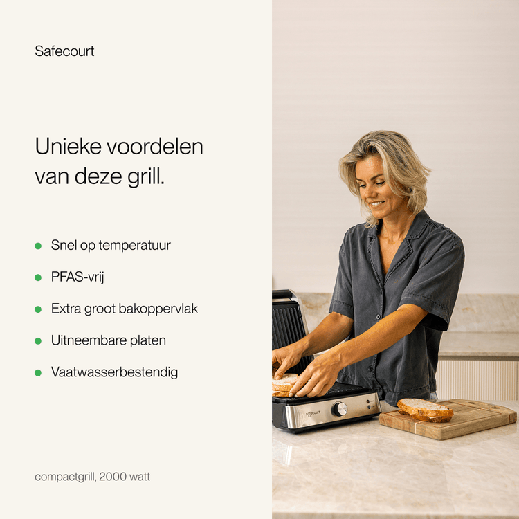 Compactgrill zilver - Safecourt Kitchen