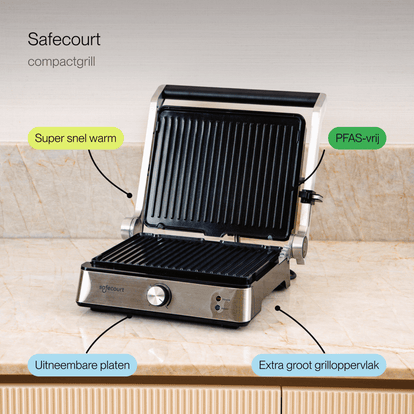 Compactgrill zilver - Safecourt Kitchen