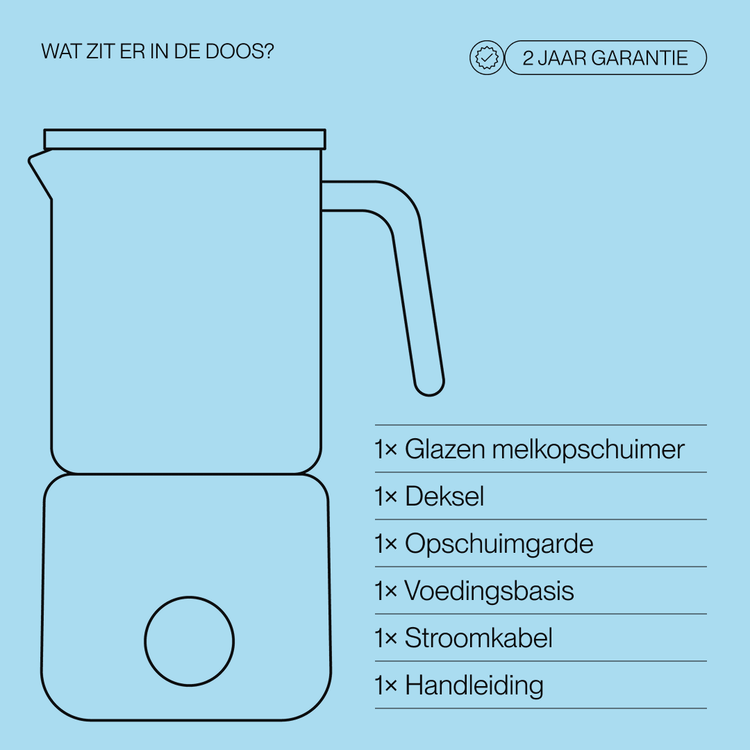 Digitale glazen melkopschuimer beige - Safecourt Kitchen
