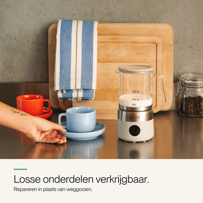 Digitale glazen melkopschuimer beige - Safecourt Kitchen