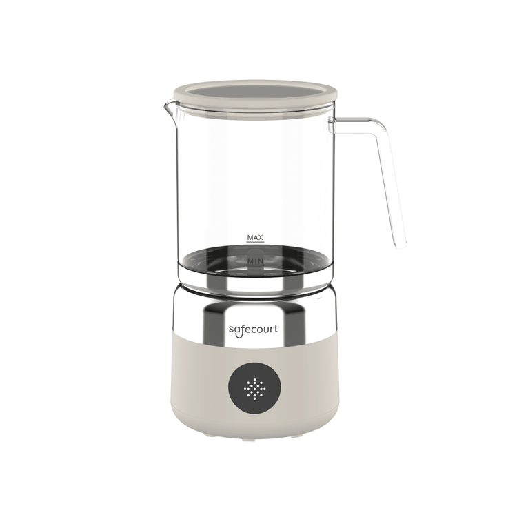 Digitale glazen melkopschuimer beige - Safecourt Kitchen