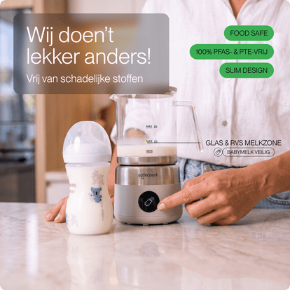 Digitale glazen melkopschuimer beige - Safecourt Kitchen