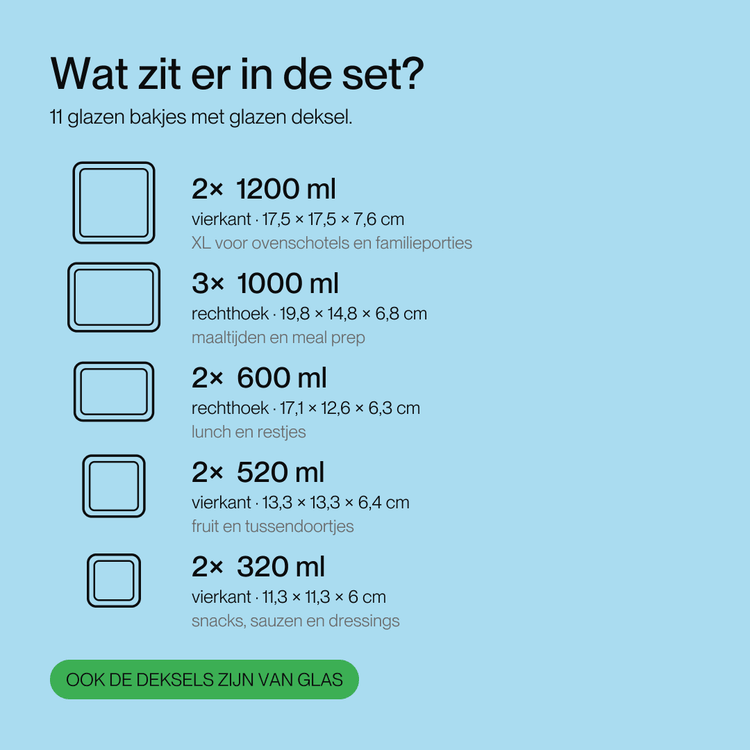 Foodstorage boxes - 11-delig - Safecourt Kitchen