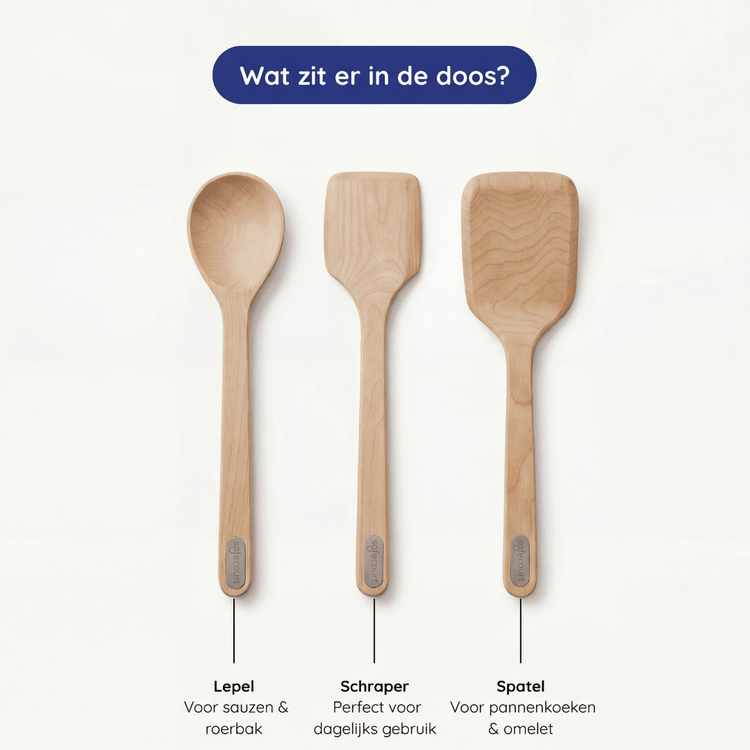 Houten Spatelset 100% FSC Berkenhout - Safecourt Kitchen