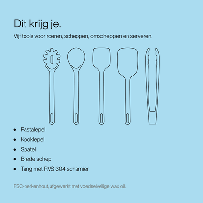 Houten Spatelset 100% FSC Berkenhout | 5 delig - Safecourt Kitchen