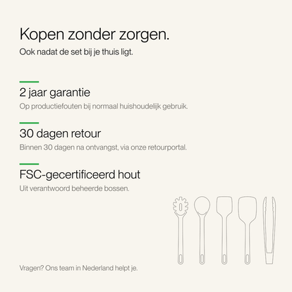 Houten Spatelset 100% FSC Berkenhout | 5 delig - Safecourt Kitchen