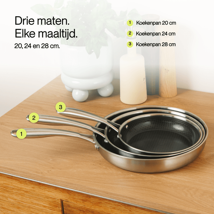 Hybride koekenpan 20 | 24 | 28 cm - Safecourt Kitchen