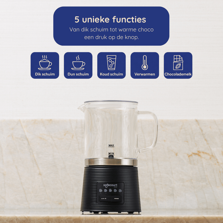 Melkopschuimer Crystal (+2 Gratis Cadeaus) - Safecourt Kitchen