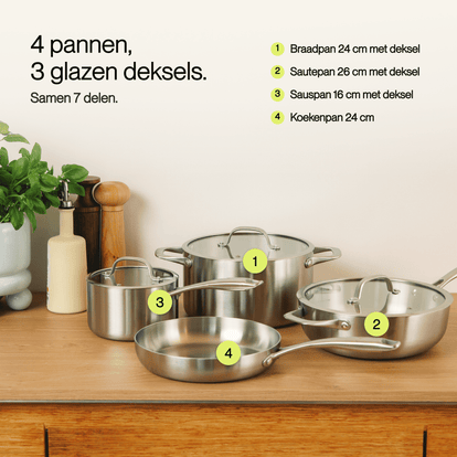 RVS pannenset (7-delig) - Safecourt Kitchen