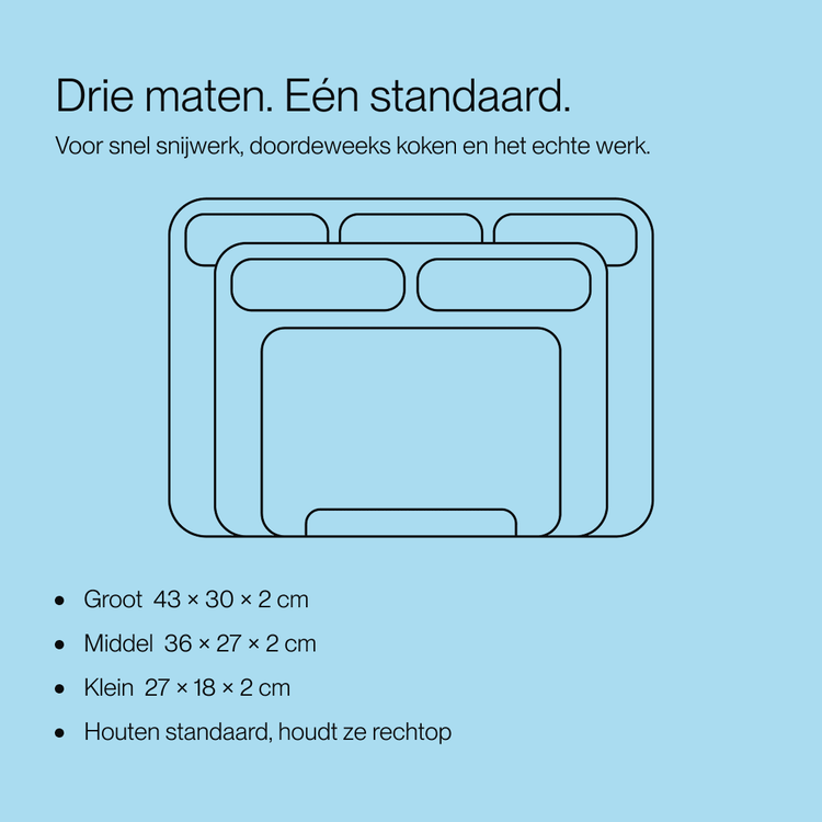 Snijplanken set 100% FSC berkenhout | 3 delig - Safecourt Kitchen